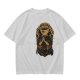 Olive green t-shirt with Pray the Coffee Brew graphic print