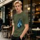 Olive T-shirt with Totoro Forest Silhouette Graphic Print