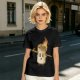 Olive T-Shirt With Surprised Burning Marshmallow Graphic