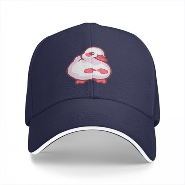 Black Baseball Cap With Cute Chubby Duck Graphic Design
