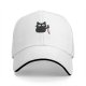 Black Baseball Cap With Cute Cat Holding Bloody Knife Print