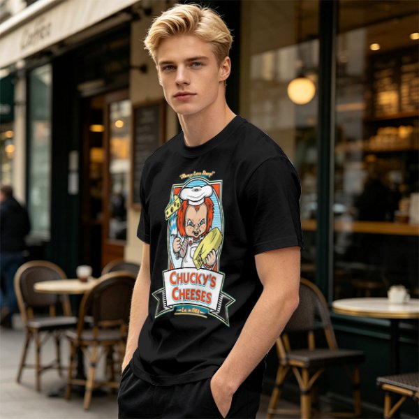 Chucky's Cheeses Horror Themed Graphic T-Shirt
