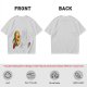 Olive T-Shirt With Cartoon Running Hamburger Character Print