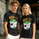 Kiss Me Pirate Cat Shamrock Graphic T-Shirt