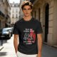 Olive graphic tee with funny cat and leave your problems behind quote