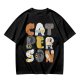 Olive T-Shirt With Cute Cat Letter Graphic Design