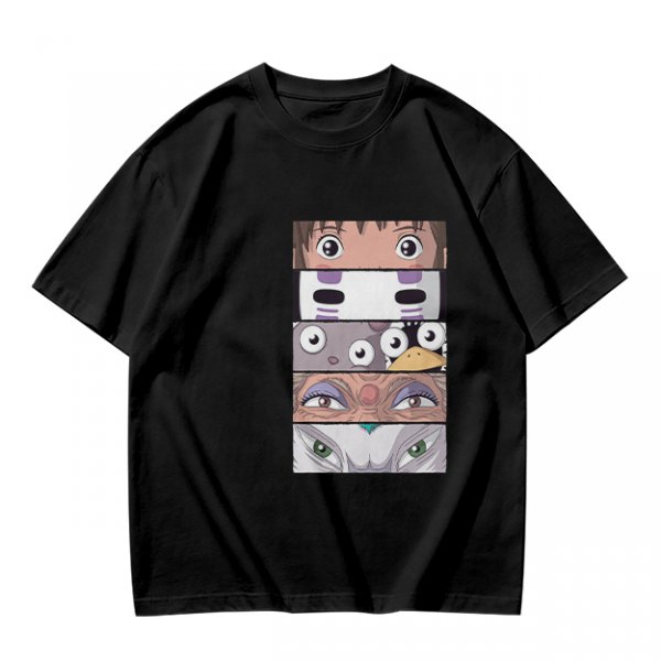 Spirited Away Character Eyes Graphic Olive T-Shirt