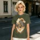 Olive T-Shirt Featuring Godzilla Eating Ramen Noodles