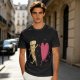 Olive T-Shirt with Dancing Pizza Slice and Heart Graphic