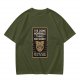 Olive T-Shirt With 'I've Done Horrible Things For Money' Cat Work Print