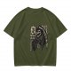 Olive graphic t-shirt with grim reaper and 'You Got Plans?' print