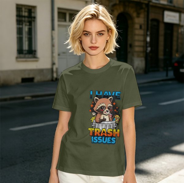 I Have Trash Issues Raccoon Graphic T-Shirt Design