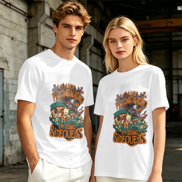 I'm Not Procrastinating I'm Doing Side Quests Cat Graphic T-Shirt