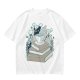 Olive T-Shirt With Stacked Books Teacup Floral Print