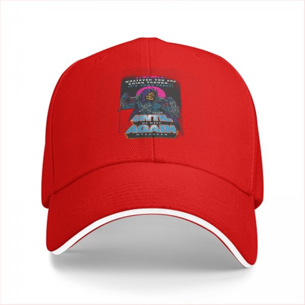 Black baseball cap with Skeletor 'Until We Meet Again' graphic