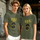 Olive T-Shirt with Marvin Text and Simple Face Graphic