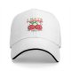 Black baseball cap with funny mood swing cherry graphic print