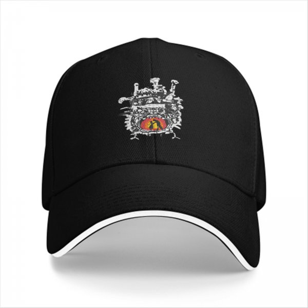 Black Baseball Cap With Howl's Moving Castle Inspired Print