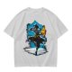 Olive T-Shirt With Fantasy Martial Artist Silhouette Graphic