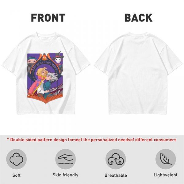 Howl's Moving Castle Characters Graphic Tee for Fans