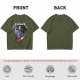 Olive T-Shirt With Skeletor Rock Guitarist Graphic Print