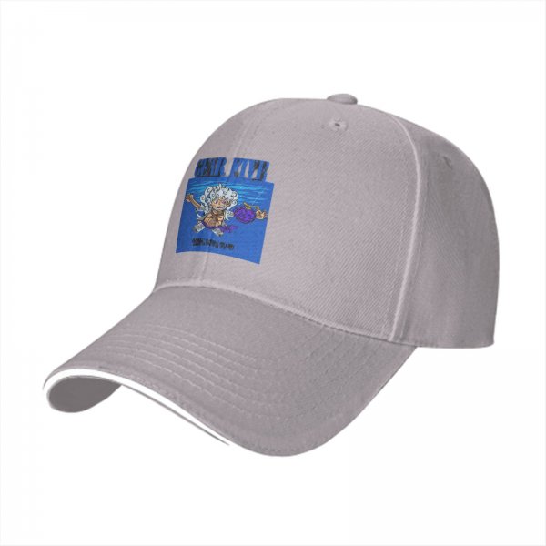 Black Baseball Cap with Gear Fifth Luffy Anime Print