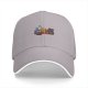 Black Baseball Cap With Cartoon Characters Driving Go-Kart Graphic