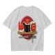 Olive t-shirt with cute cat sushi characters on a wooden platter