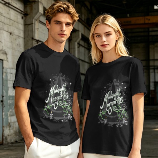 Midnight Margaritas Witch Themed Graphic T-Shirt