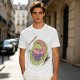 Olive Green T-Shirt With Surreal Monster Graphic Print