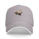 Black Baseball Cap with Halloween Witch Cat and Jack-o'-lantern Design