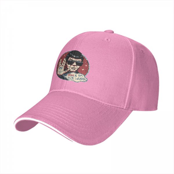 Black baseball cap with Spock graphic and 'Spock to the Wind' print