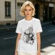 Olive T-Shirt With Playful Cats Emerging From Printer Graphic