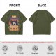 Olive T-Shirt with Cat Ramen Shop Artwork