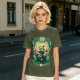 Olive Green T-Shirt With Fantasy Warrior Graphic Print