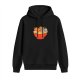 Black hoodie with cute cats in ramen bowl graphic