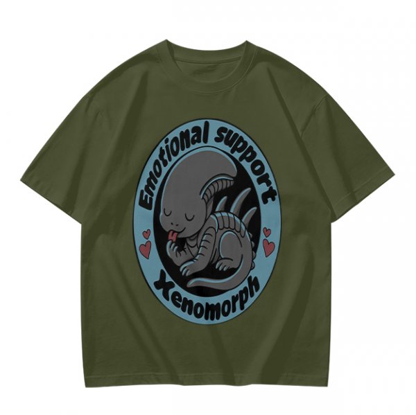 Emotional Support Xenomorph Cute Graphic T-Shirt