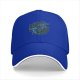 Black Baseball Cap With Blue Graphic Print Design