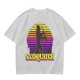 Saxsquatch Bigfoot Playing Saxophone Retro Sunset T-Shirt