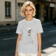 Olive green t-shirt with cute cartoon skeleton graphic