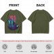 Olive T-Shirt With Vibrant Fantasy Creature Graphic Print