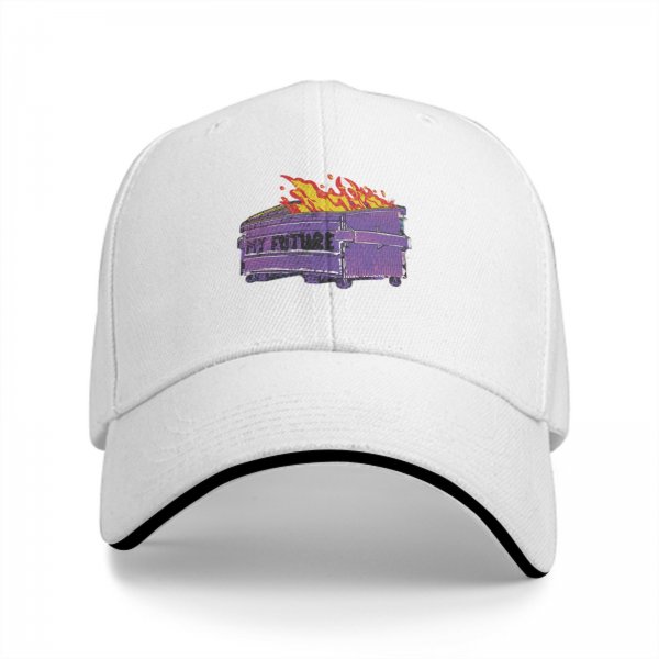 Black baseball cap with burning dumpster my future graphic