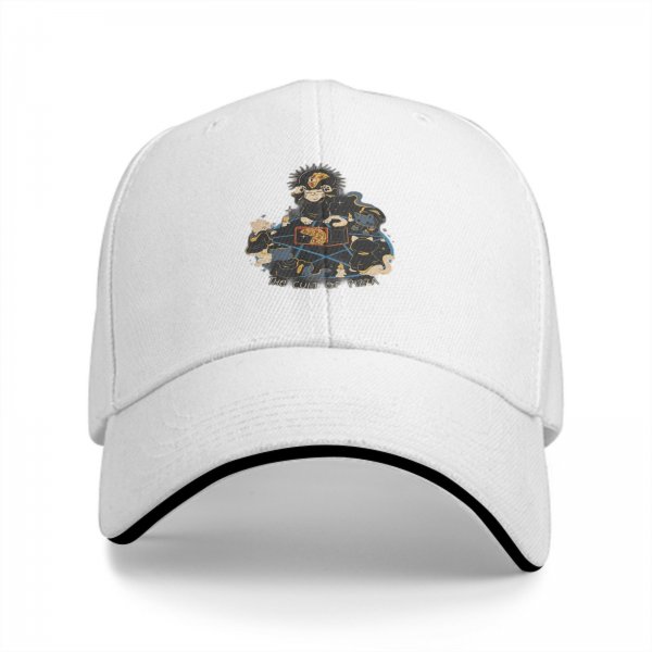 Black Baseball Cap With The Cult Of Pizza Cat Graphic Design