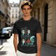 Olive Graphic Tee With Alien Stress Headache Themed Art