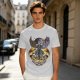 Olive T-shirt with dark fantasy winged warrior graphic print