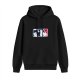 Black Hoodie With Custom Sports Logo Style Graphic Print