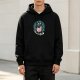 Black hoodie with spooky 'But First Coffee' graphic print