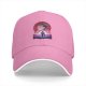 Black baseball cap with anime sunset graphic print