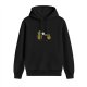 Black hoodie with cute cactus and succulent graphic design