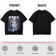 Olive t-shirt with stylized anime warrior graphic and Japanese text